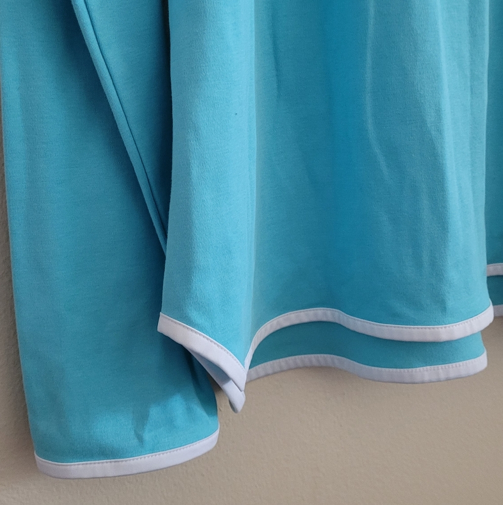 Maggie Lane 1/2 Zip Long Sleeve Golf Pullover, Women's XXL, Teal with White Trim - Picture 4 of 11